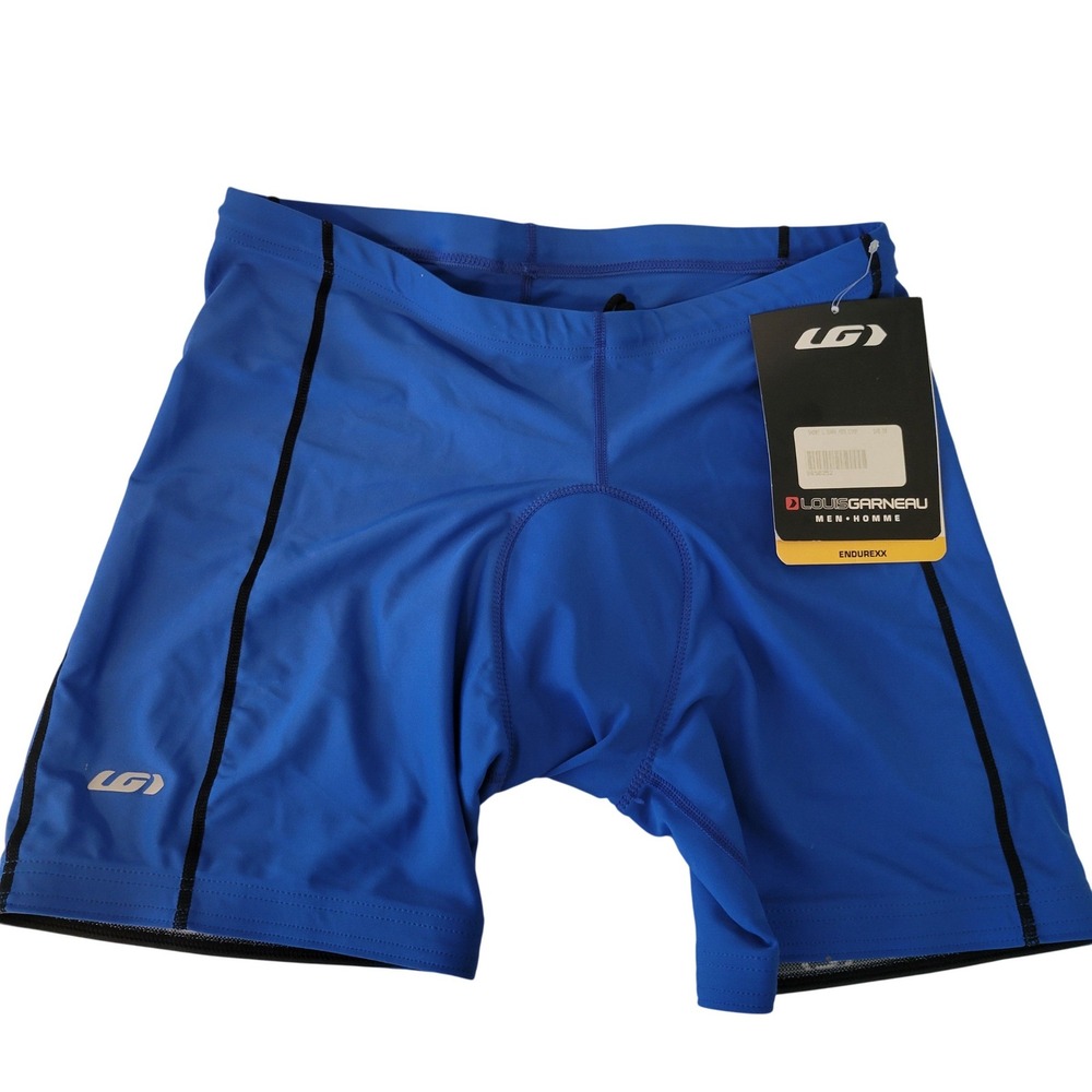 Louis Garneau Cycling Shorts Mens L Blue Endurexx Mini Chamois Padded Biking NEW
